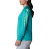 image:imageColumbia Womens Tidal Tee II Long Sleeve HoodieTropic Water HeatherLime Glow Logo