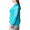 image:imageColumbia Womens Tidal Tee II Long Sleeve HoodieTurquoiseWhite Logo