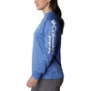 image:imageColumbia Womens Tidal Tee II Long Sleeve HoodieVivid Blue HeatherWhite Logo