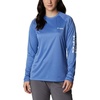 image:imageColumbia Womens Tidal Tee II Long Sleeve HoodieVivid Blue HeatherWhite Logo
