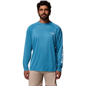 image:imageColumbia Mens PFG Terminal Tackle Long Sleeve ShirtBlue Echo HeatherWhite Logo