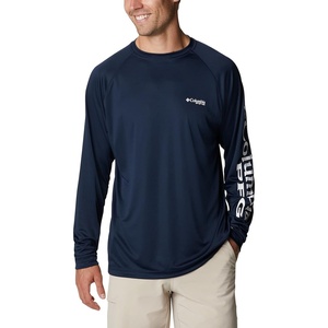 image:imageColumbia Mens PFG Terminal Tackle Long Sleeve ShirtCollegiate NavyWhite Logo