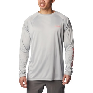 image:imageColumbia Mens PFG Terminal Tackle Long Sleeve ShirtCool GreySalmon Logo