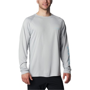 image:imageColumbia Mens PFG Terminal Tackle Long Sleeve ShirtCool GreySpring Blue Logo