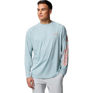 image:imageColumbia Mens PFG Terminal Tackle Long Sleeve ShirtCrushed BlueFaded Peach Logo