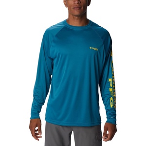 image:imageColumbia Mens PFG Terminal Tackle Long Sleeve ShirtDeep MarineLaser Lemon Logo