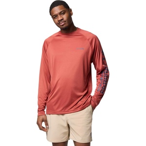 image:imageColumbia Mens PFG Terminal Tackle Long Sleeve ShirtDusty CrimsonNocturnal Logo