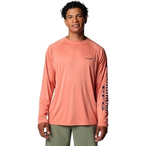 image:imageColumbia Mens PFG Terminal Tackle Long Sleeve ShirtFaded PeachCollegiate Navy Logo