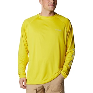 image:imageColumbia Mens PFG Terminal Tackle Long Sleeve ShirtLaser LemonCool Grey Logo
