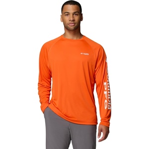 image:imageColumbia Mens PFG Terminal Tackle Long Sleeve ShirtSpark OrangeWhite Logo