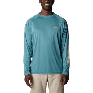 image:imageColumbia Mens PFG Terminal Tackle Long Sleeve ShirtTranquil TealOrange Reef Logo