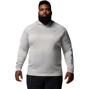 image:imageColumbia Mens Terminal Tackle HoodieCool Grey HeatherVivid Blue Logo
