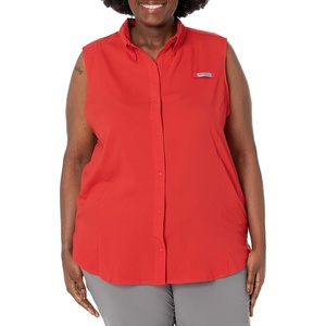 image:imageColumbia Womens PFG Tamiami Sleeveless ShirtRed Hibiscus