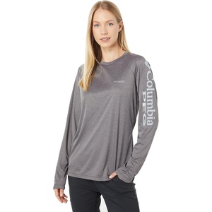 image:imageColumbia Womens Tidal Tee II Long Sleeve HoodieBlack HeatherCirrus Grey Logo