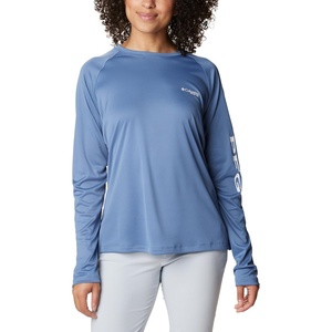 image:imageColumbia Womens Tidal Tee II Long Sleeve HoodieBluestoneWhite Logo