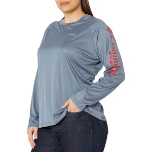 image:imageColumbia Womens Tidal Tee II Long Sleeve HoodieBright Nectar HeatherHarbor Blue Logo