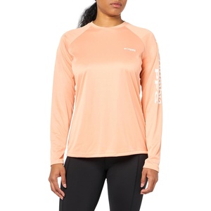 image:imageColumbia Womens Tidal Tee II Long Sleeve HoodieBright Nectar HeatherWhite Logo