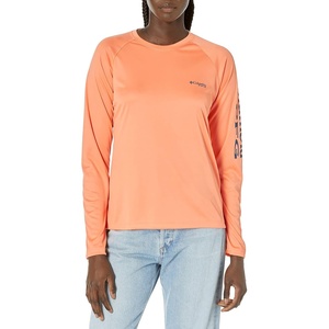 image:imageColumbia Womens Tidal Tee II Long Sleeve HoodieBright NectarCarbon Logo