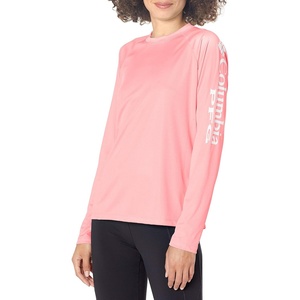 image:imageColumbia Womens Tidal Tee II Long Sleeve HoodieCherry BlossomWhite Logo