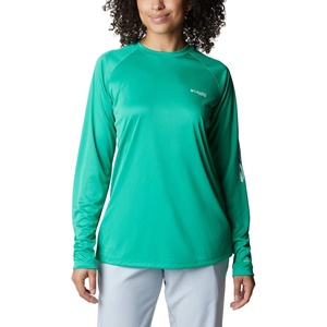 image:imageColumbia Womens Tidal Tee II Long Sleeve HoodieCircuit HeatherWhite Logo