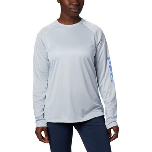 image:imageColumbia Womens Tidal Tee II Long Sleeve HoodieCirrus Grey HeatherStormy Blue Logo