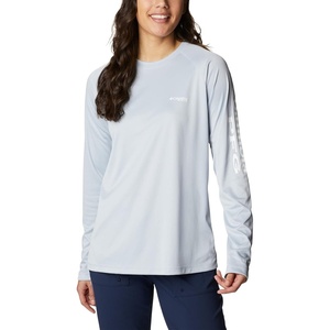 image:imageColumbia Womens Tidal Tee II Long Sleeve HoodieCirrus Grey HeatherWhite Logo