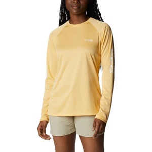 image:imageColumbia Womens Tidal Tee II Long Sleeve HoodieCocoa Butter HeatherWhite Logo