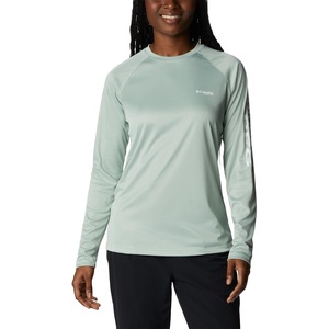 image:imageColumbia Womens Tidal Tee II Long Sleeve HoodieCool Green HeatherWhite Logo