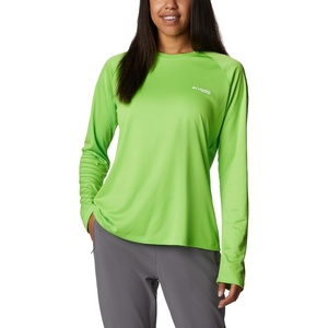 image:imageColumbia Womens Tidal Tee II Long Sleeve HoodieGreen MambaWhite Logo