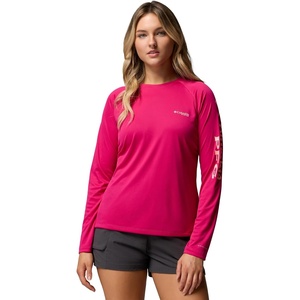 image:imageColumbia Womens Tidal Tee II Long Sleeve HoodieGuava PinkTiki Pink Logo