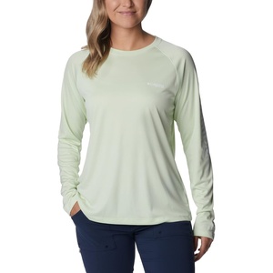 image:imageColumbia Womens Tidal Tee II Long Sleeve HoodieLight LimeWhite Logo