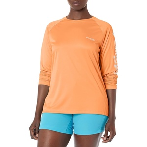 image:imageColumbia Womens Tidal Tee II Long Sleeve HoodieLime GlowWhite Logo