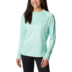 image:imageColumbia Womens Tidal Tee II Long Sleeve HoodieMint Cay  Tranquil Teal Logo