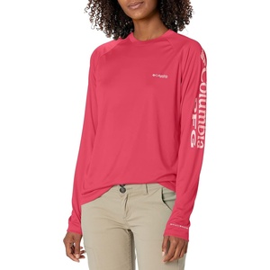 image:imageColumbia Womens Tidal Tee II Long Sleeve HoodieNeon SunriseTiki Pink Logo