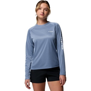 image:imageColumbia Womens Tidal Tee II Long Sleeve HoodieNew Moon HeatherWhite Logo