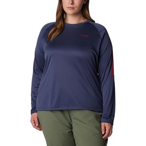 image:imageColumbia Womens Tidal Tee II Long Sleeve HoodieNocturnalRed Spark Logo