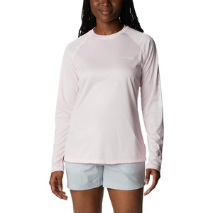 image:imageColumbia Womens Tidal Tee II Long Sleeve HoodieSatin Pink HeatherWhite Logo