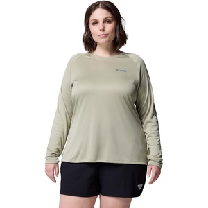 image:imageColumbia Womens Tidal Tee II Long Sleeve HoodieSmokey SageCarbon Logo
