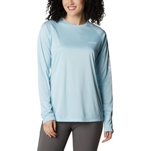 image:imageColumbia Womens Tidal Tee II Long Sleeve HoodieSpring Blue HeatherWhite Logo