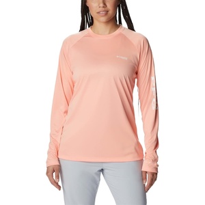 image:imageColumbia Womens Tidal Tee II Long Sleeve HoodieTiki Pink HeatherWhite Logo