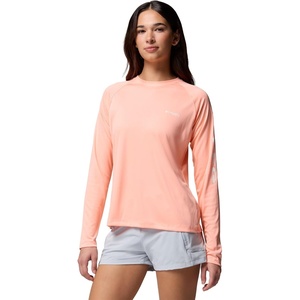 image:imageColumbia Womens Tidal Tee II Long Sleeve HoodieTiki PinkWhite Logo