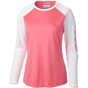image:imageColumbia Womens Tidal Tee II Long Sleeve HoodieTropic PinkWhite