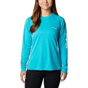 image:imageColumbia Womens Tidal Tee II Long Sleeve HoodieTurquoiseWhite Logo