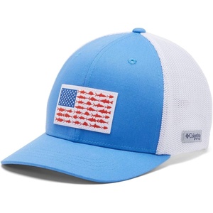 image:imageColumbia Kids Mens Junior Mesh Ballcap YouthHarbor BlueUs Fish Flag