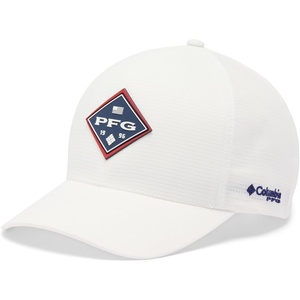 image:imageColumbia Unisex Adult PFG Island Angler Stretch Fit Ball CapWhitePfg Diamond Bit Americana