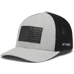 image:imageColumbia Unisex Adult PFG Leather Fish Flag Mesh Ball CapCool Grey HeatherBlack