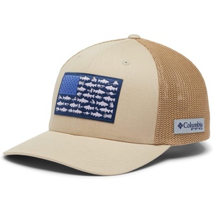 image:imageColumbia Unisex Adult PFG Logo Mesh Ball CapAncient FossilTrout Flag