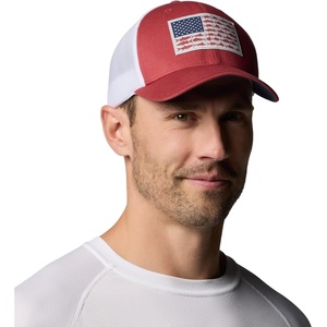 image:imageColumbia Unisex Adult PFG Logo Mesh Ball CapDusty CrimsonWhiteNocturnal