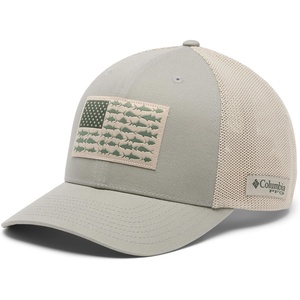 image:imageColumbia Unisex Adult PFG Logo Mesh Ball CapGrey GreenFossilUs Fish Flag
