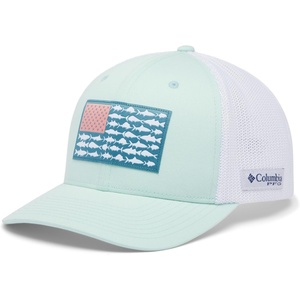 image:imageColumbia Unisex Adult PFG Logo Mesh Ball CapIcy MornWhiteUs Fish Flag